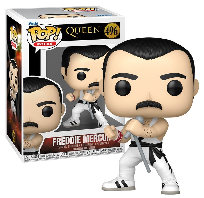 Funko Pop! QUEEN - POP Rocks N° 496 - Freddy Mercury (White Singlet)