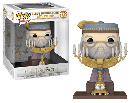 *Damaged Packaging* Funko Pop! HARRY POTTER 3 - POP Deluxe N° 172 - Dumbledore with Podium *Damaged Packaging*