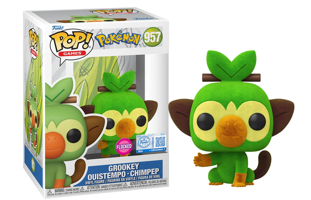Funko Pop! POKEMON - POP Games N° 957 - Grookey (Flocked)