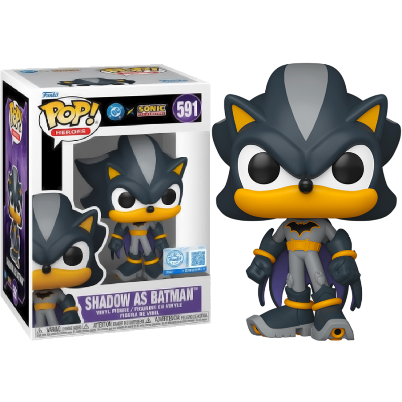 Funko Pop! DC's Justice League and Sonic the Hedgehog - Shadow/Batman 9 cm