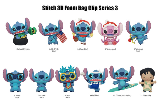 DISNEY - Stitch Series 3 - 3D Foam Bag Clip