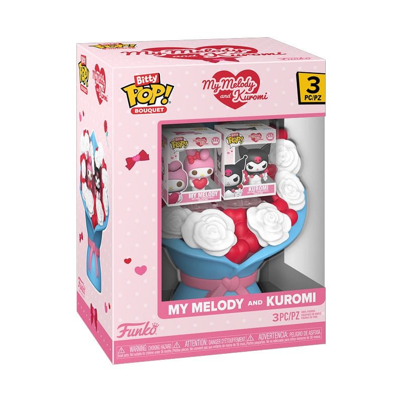 Funko Pop! Sanrio Bitty POP! Bouquet Vinyl Figure 2-Pack My Melody & Kuromi (Valentine) 4 cm