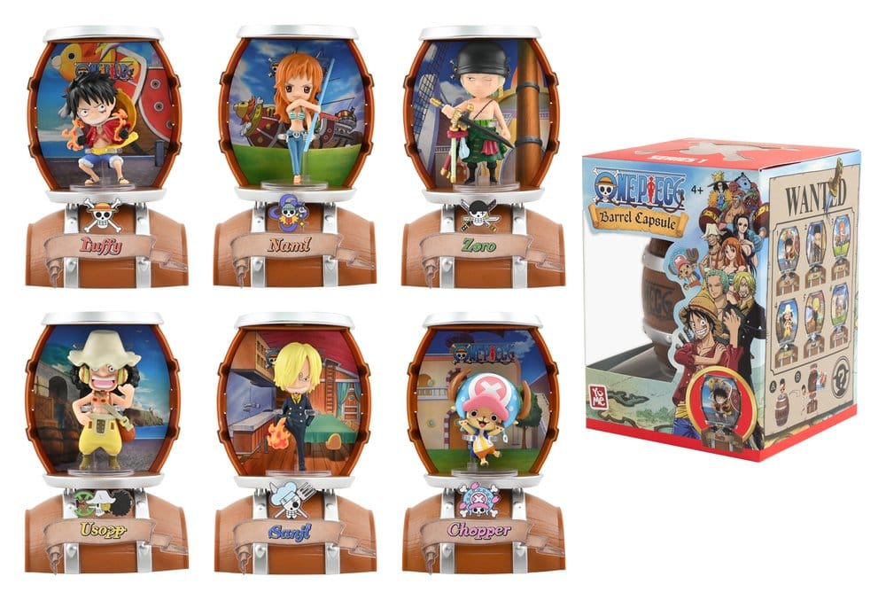 One Piece Barrel Capsule Mini Figures 9 cm Blind Box Display (1 stuk)